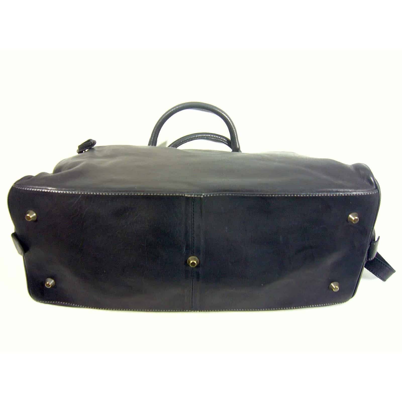 Collection Esprit Cuir FABIO sac 24h cuir noir polochon