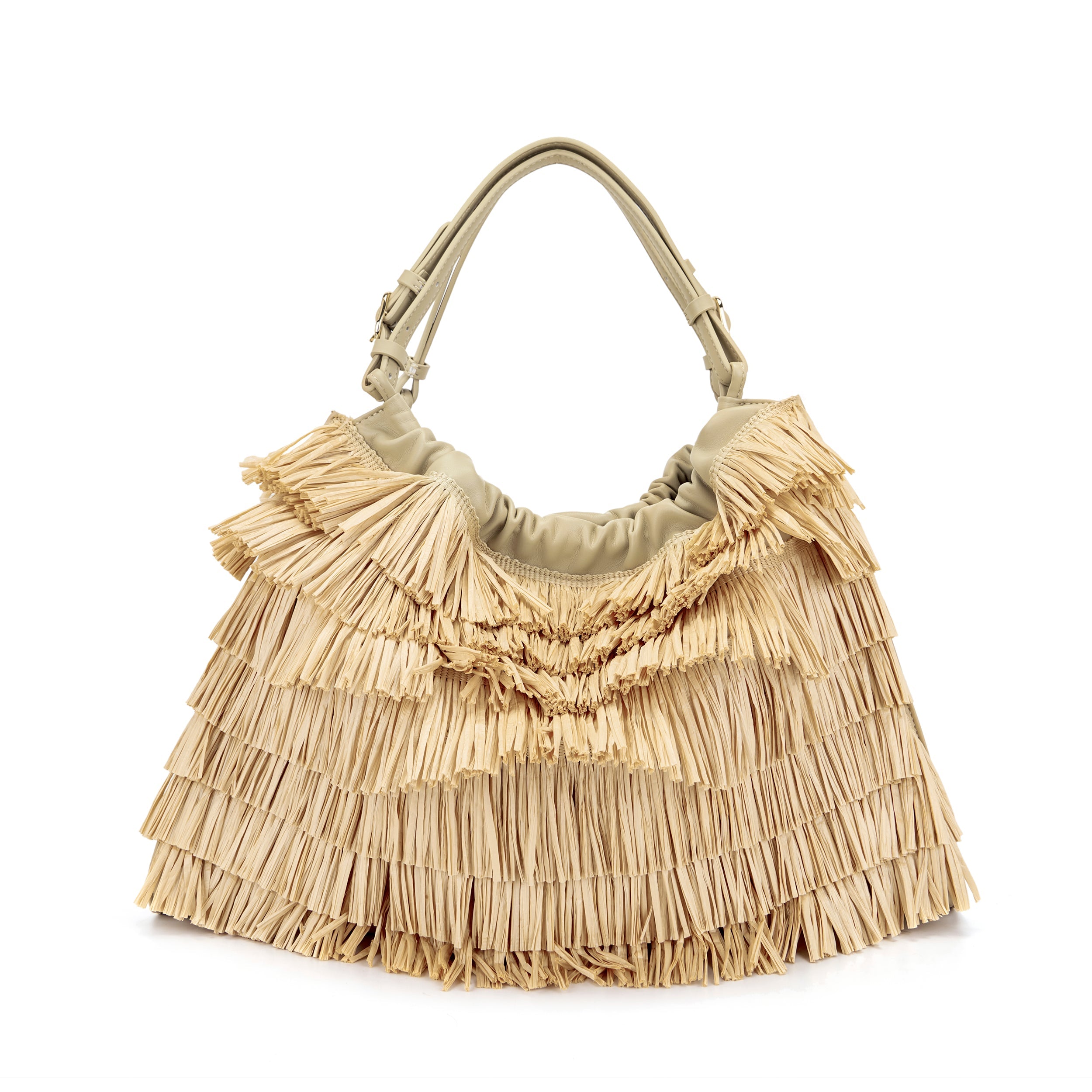 La Carrie Sunflower sac cabas raffia beige 44 cm été