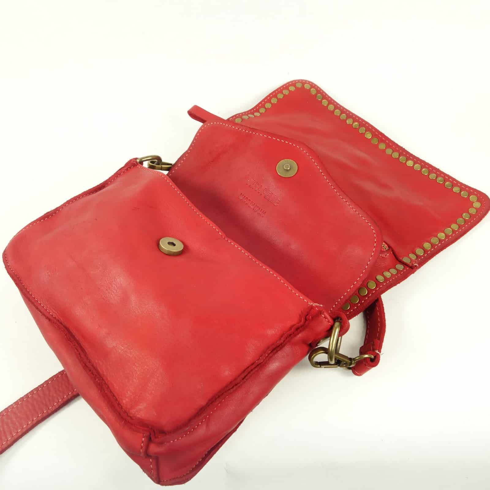 Collection Esprit Cuir Gena mini pochette cuir rouge vintage