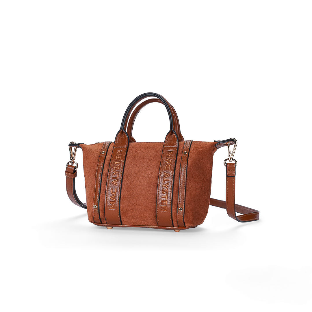 MAC ALYSTER Abrielle Daim petit sac main noir 24 cm