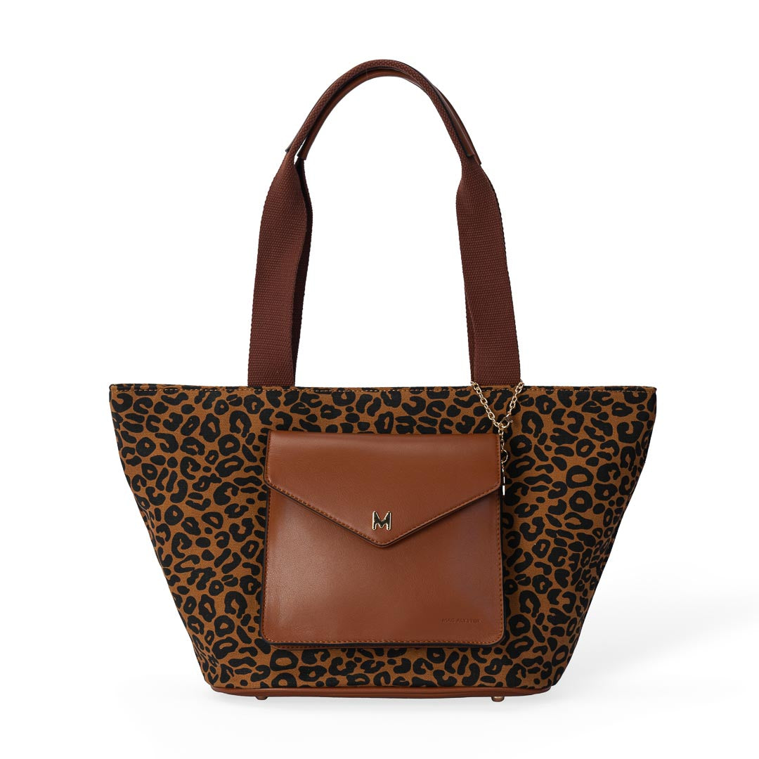 MAC ALYSTER Miss Bohème sac cabas léopard lin