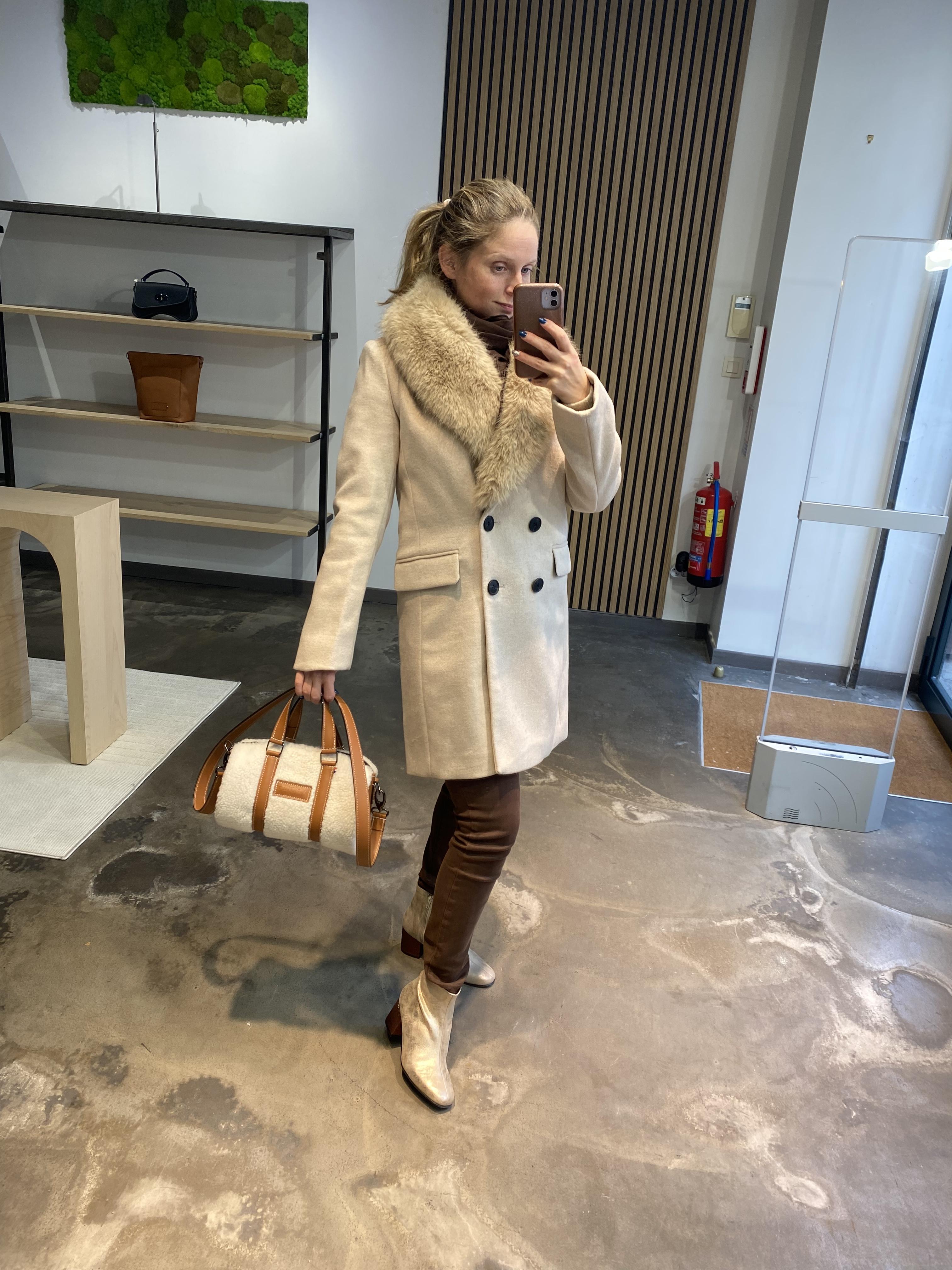Nodie's Jim cuir camel lisse sac bowling camel