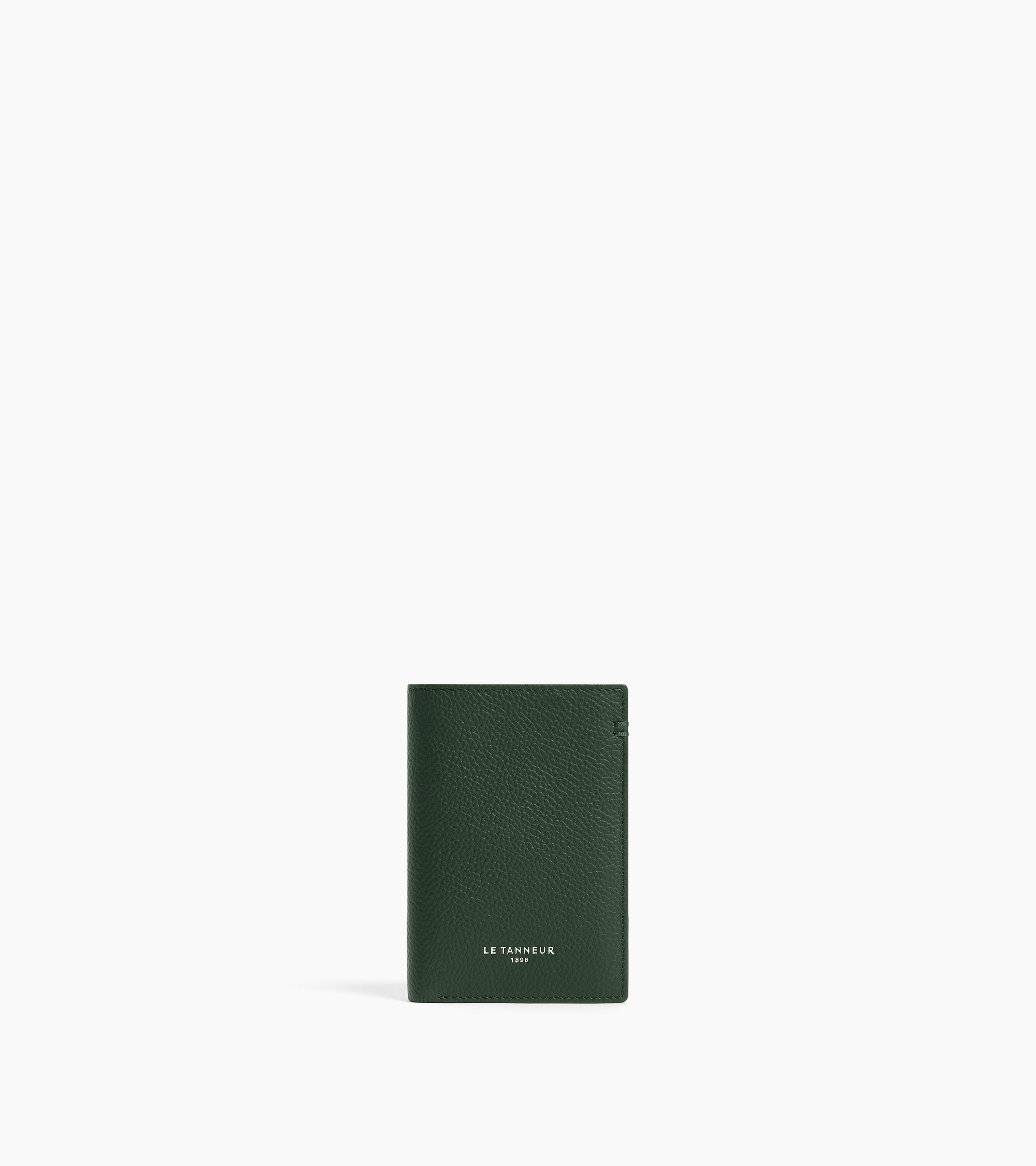 Le Tanneur Lucien petit porte-cartes cuir graine vert malachite