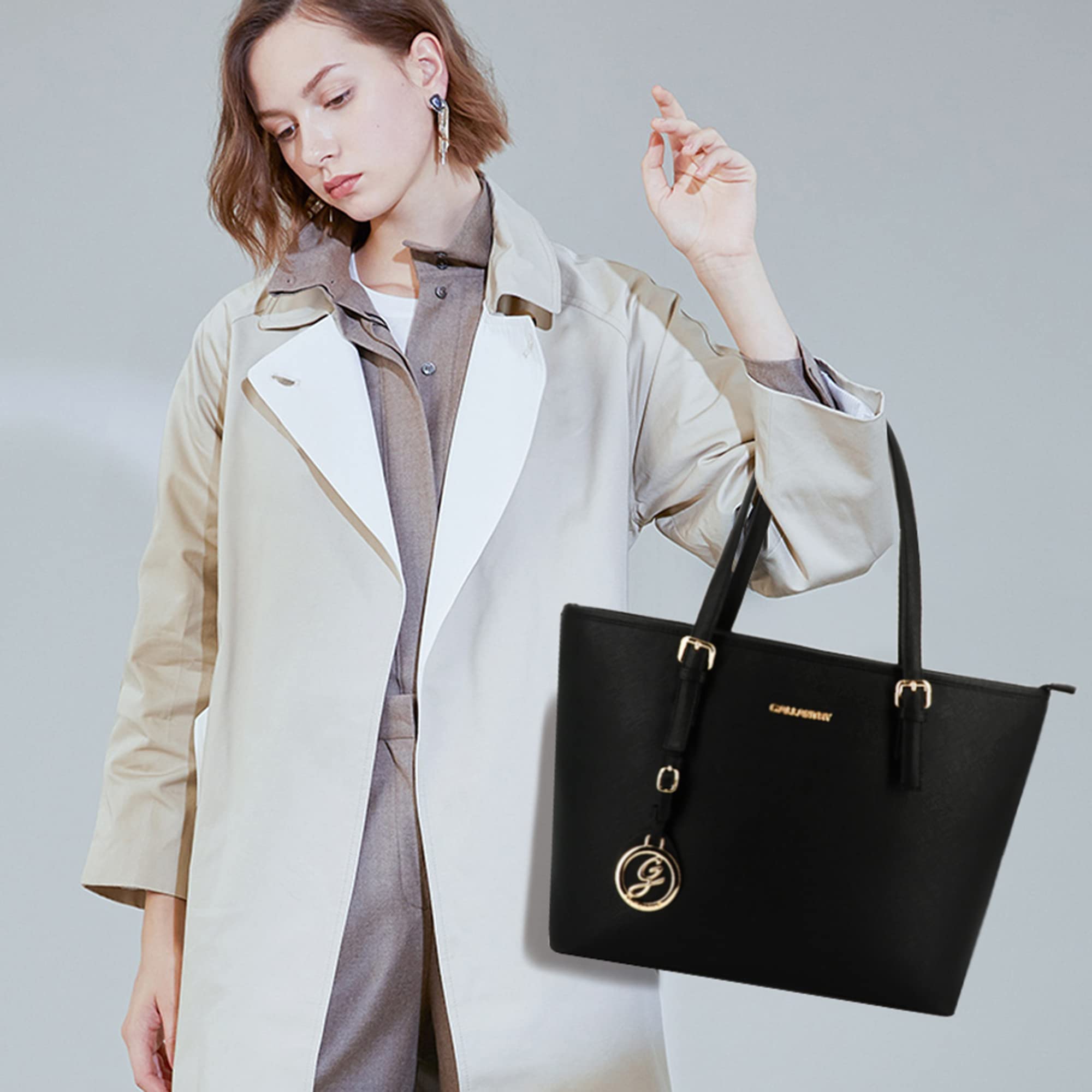 Gallantry Sacs Cabas Tote Bag XL Noir Classique simili cuir