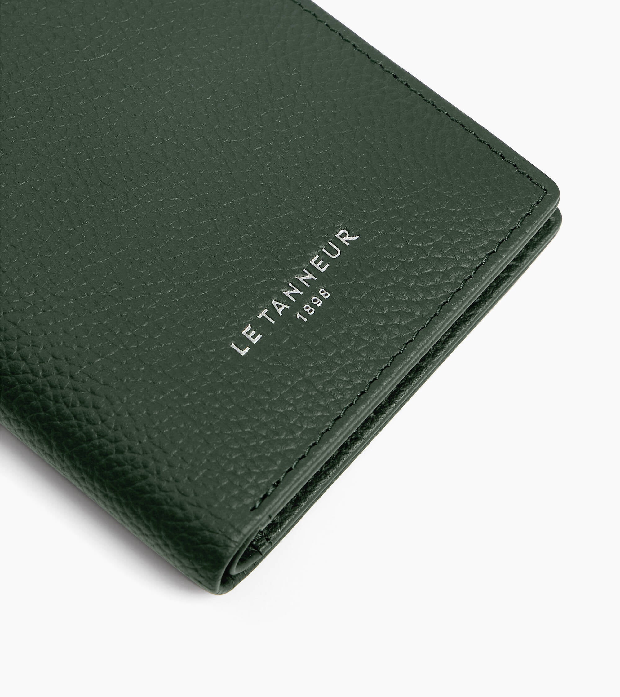 Le Tanneur Lucien petit porte-cartes cuir graine vert malachite