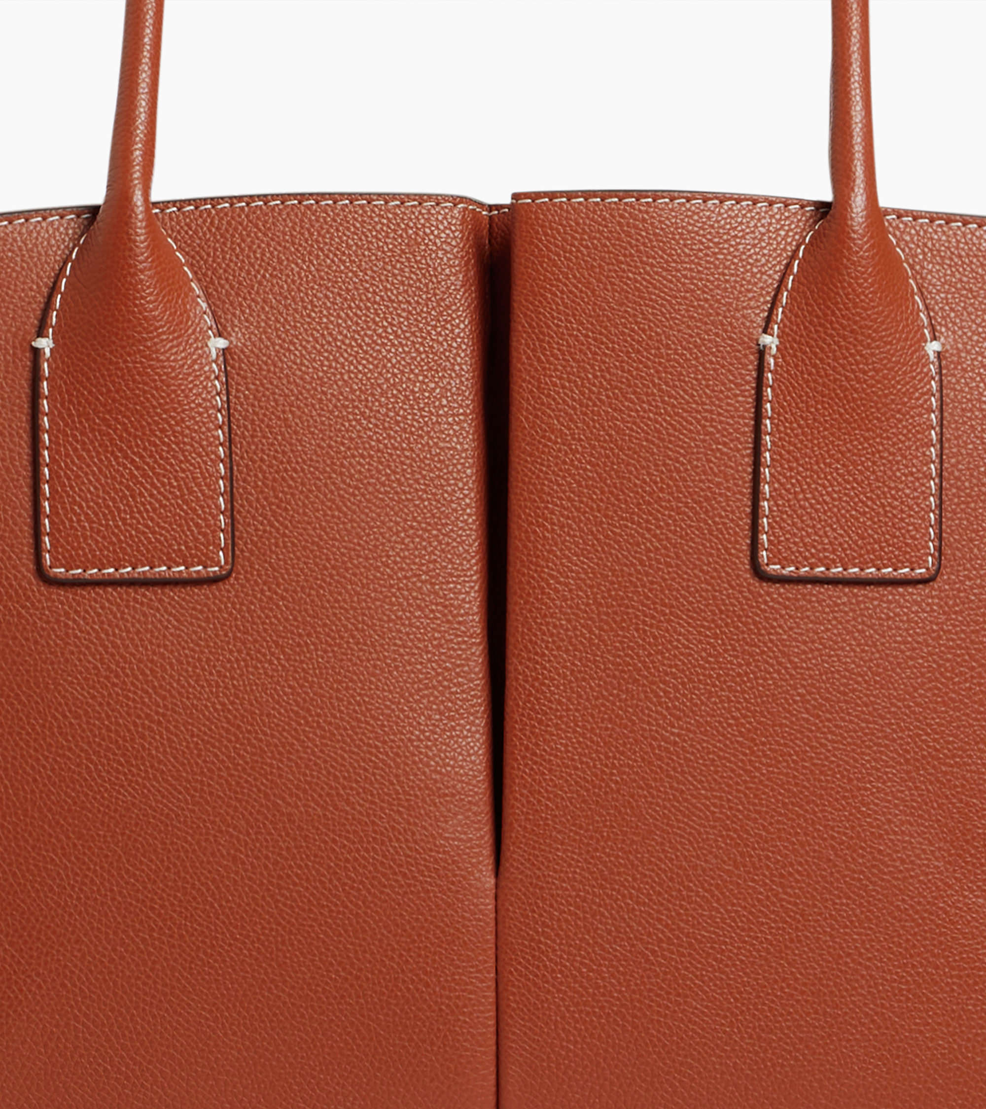 Le Tanneur Elena grand sac cabas cuir grainé acajou