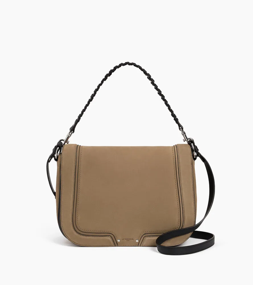 Le Tanneur Ella grand sac bandoulière cuir lisse nubuck