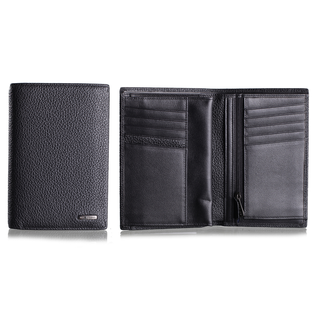MAC ALYSTER PREMIUM portefeuille 3 volets noir zippé