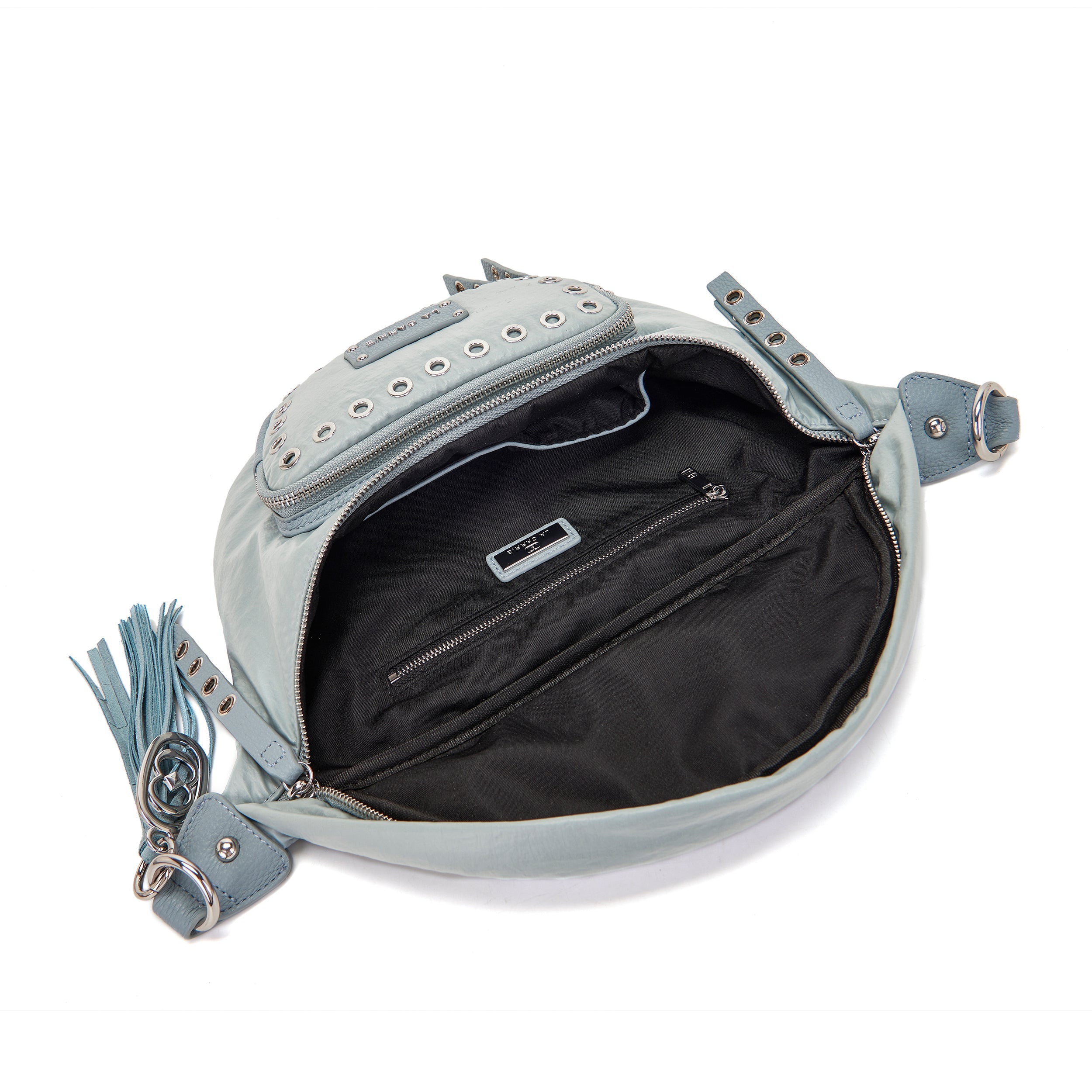La Carrie Bag Wrinkled sac banane nylon sky 34x9x20cm