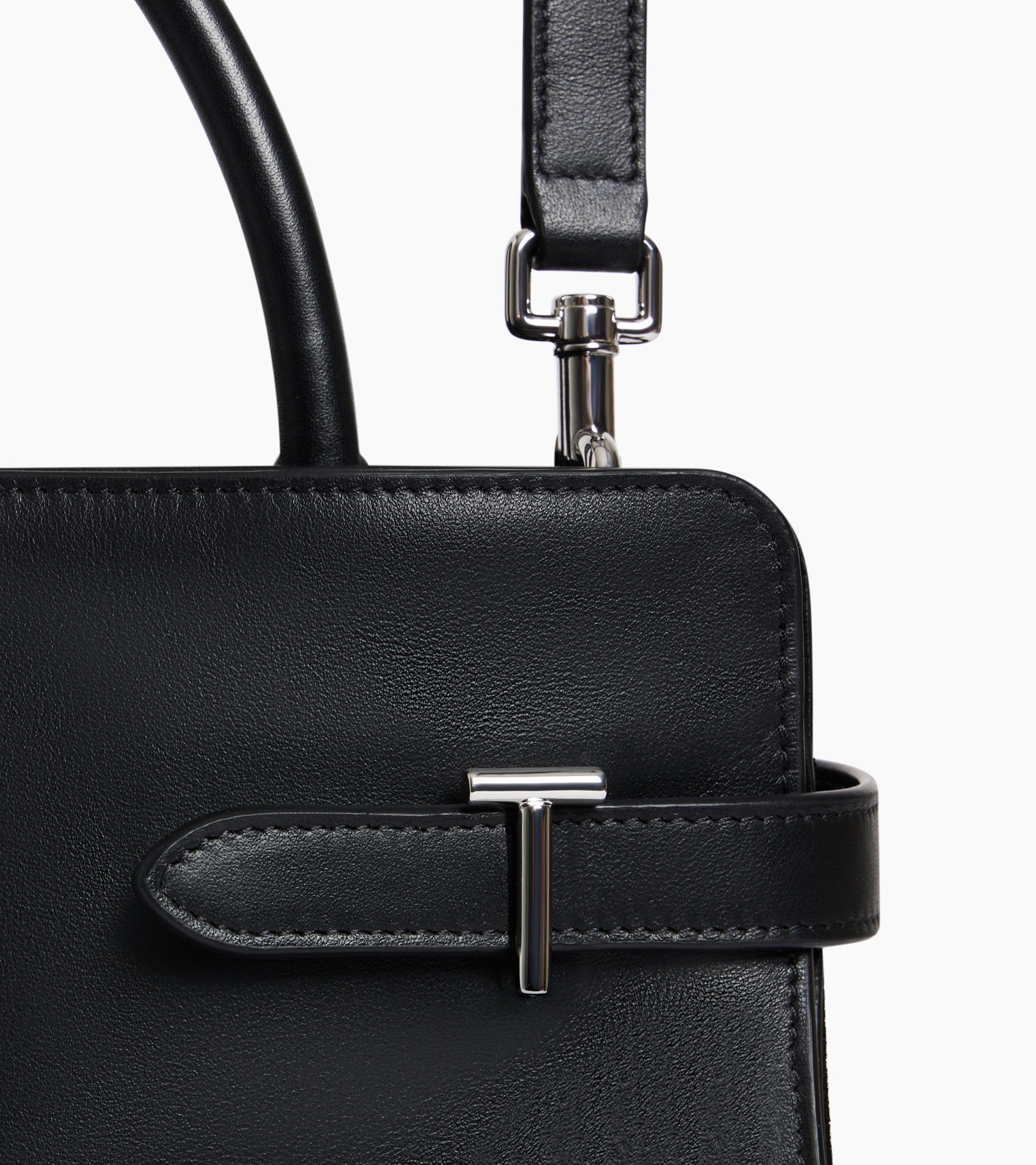 Le Tanneur Emie sac à main cuir lisse noir moyen