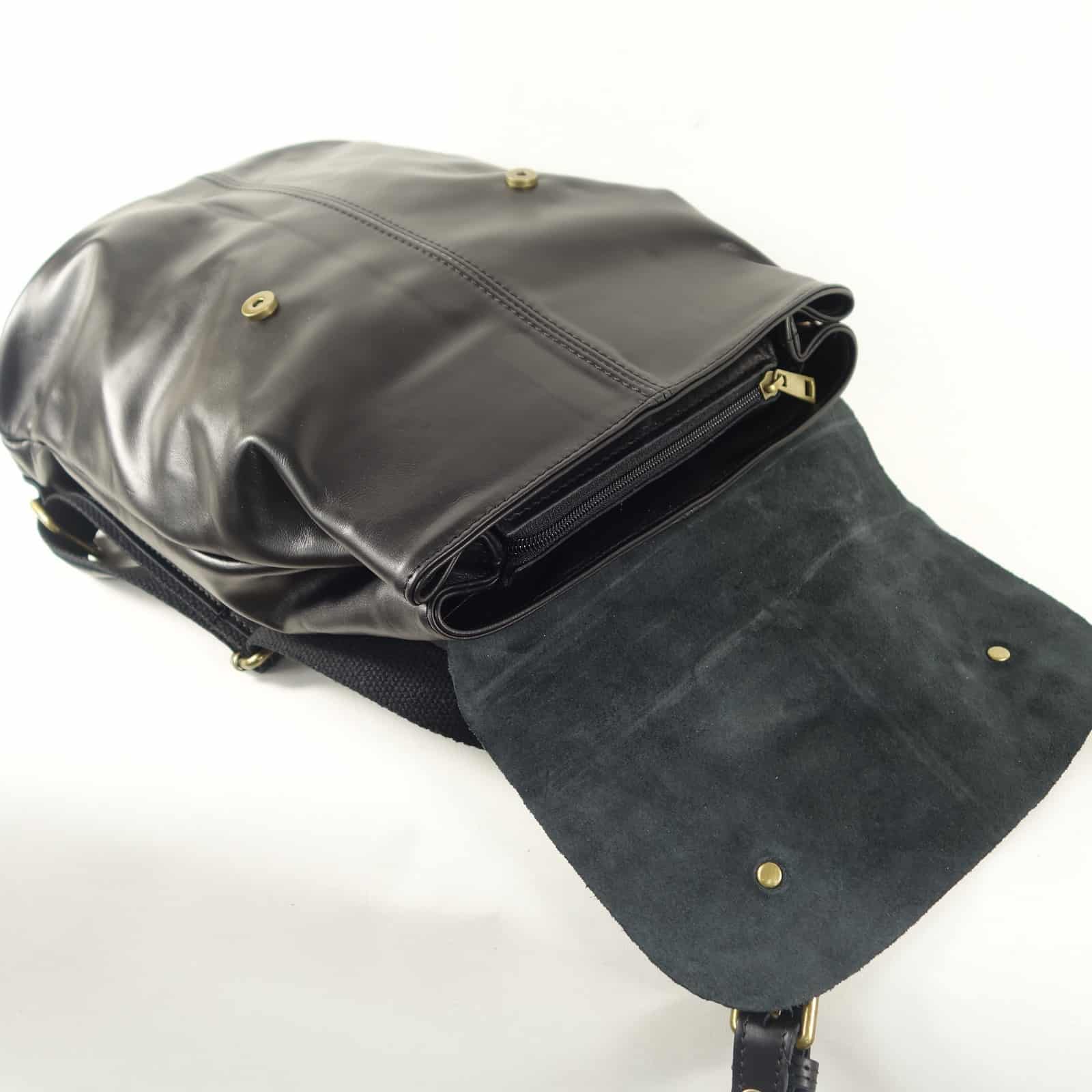 Collection Esprit Cuir SUMMER sac à dos cuir noir souple léger