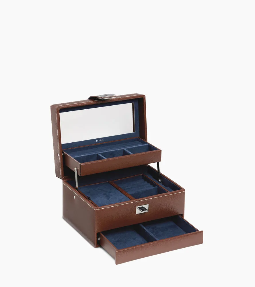 Le Tanneur Leather Goods Boîte à bijoux cuir moyen modèle velours