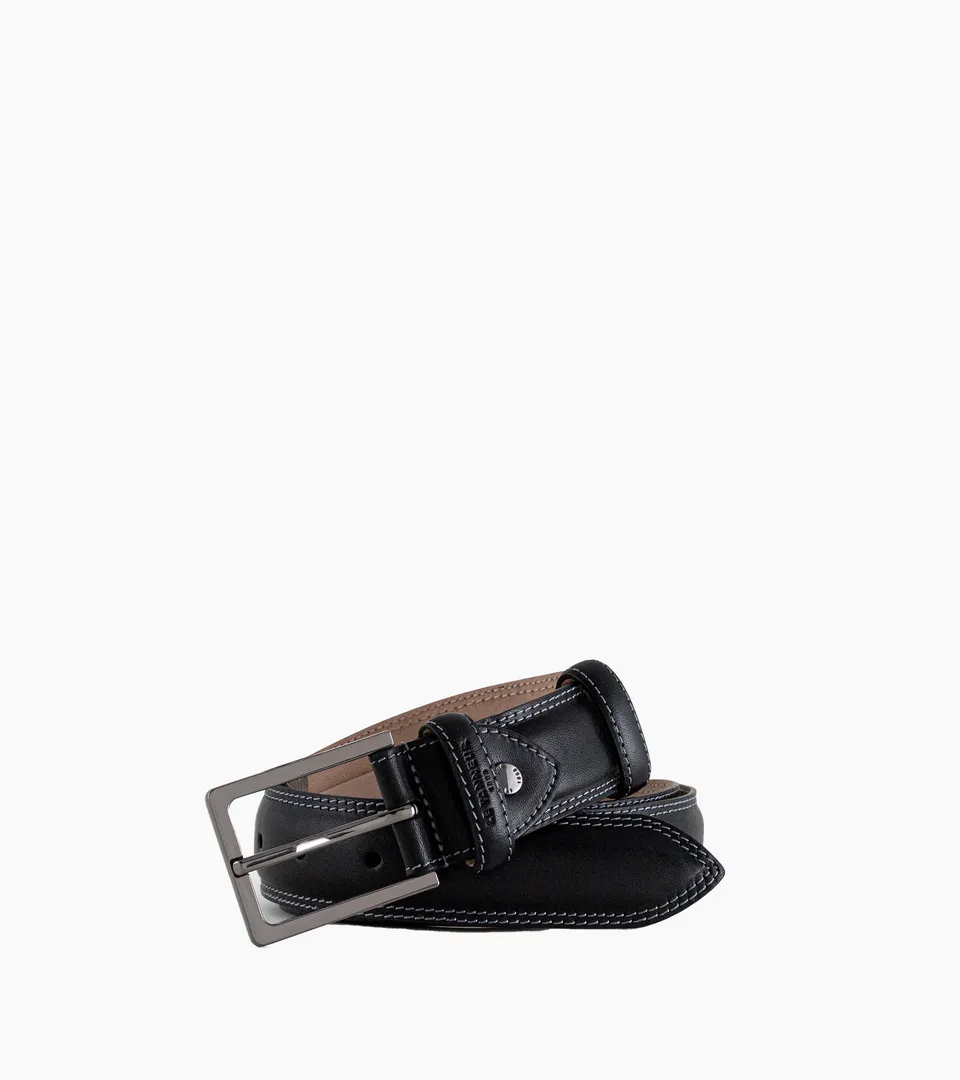 Le Tanneur Martin ceinture homme cuir lisse noir boucle carrée
