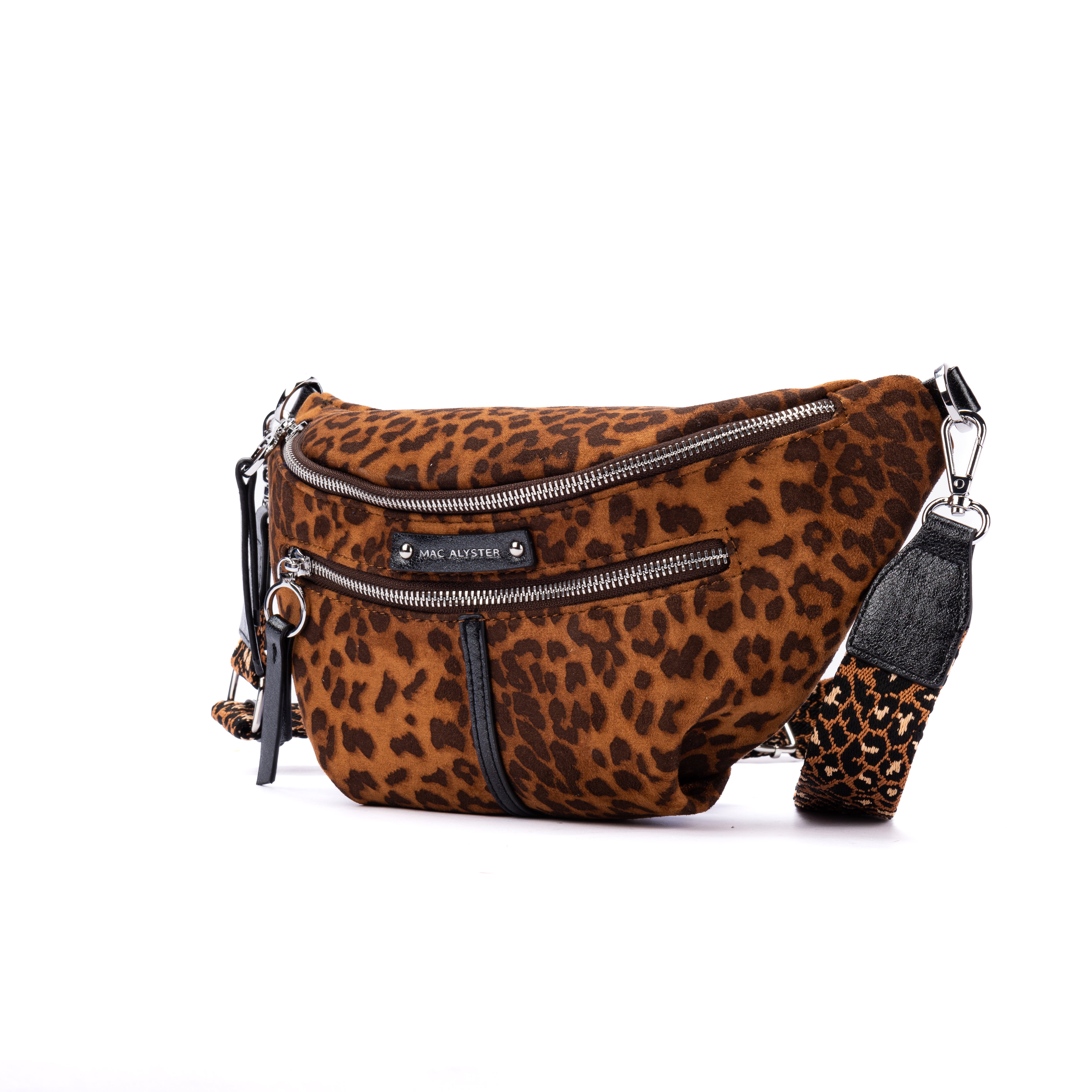 MAC ALYSTER Capsule Léopard sac banane Noir 33 cm
