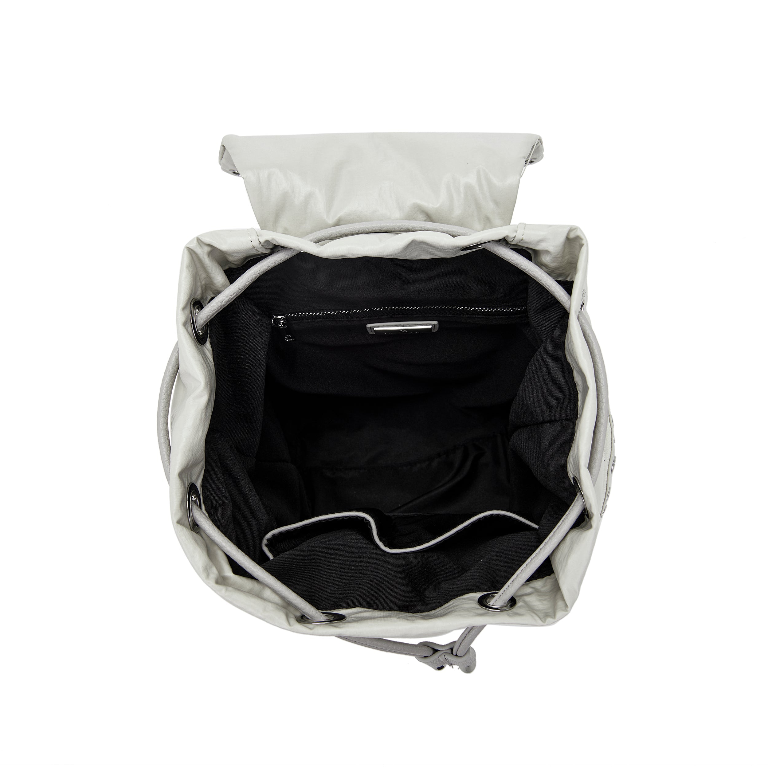 La Carrie Wrinkled sac à dos nylon gris 27x31 cm