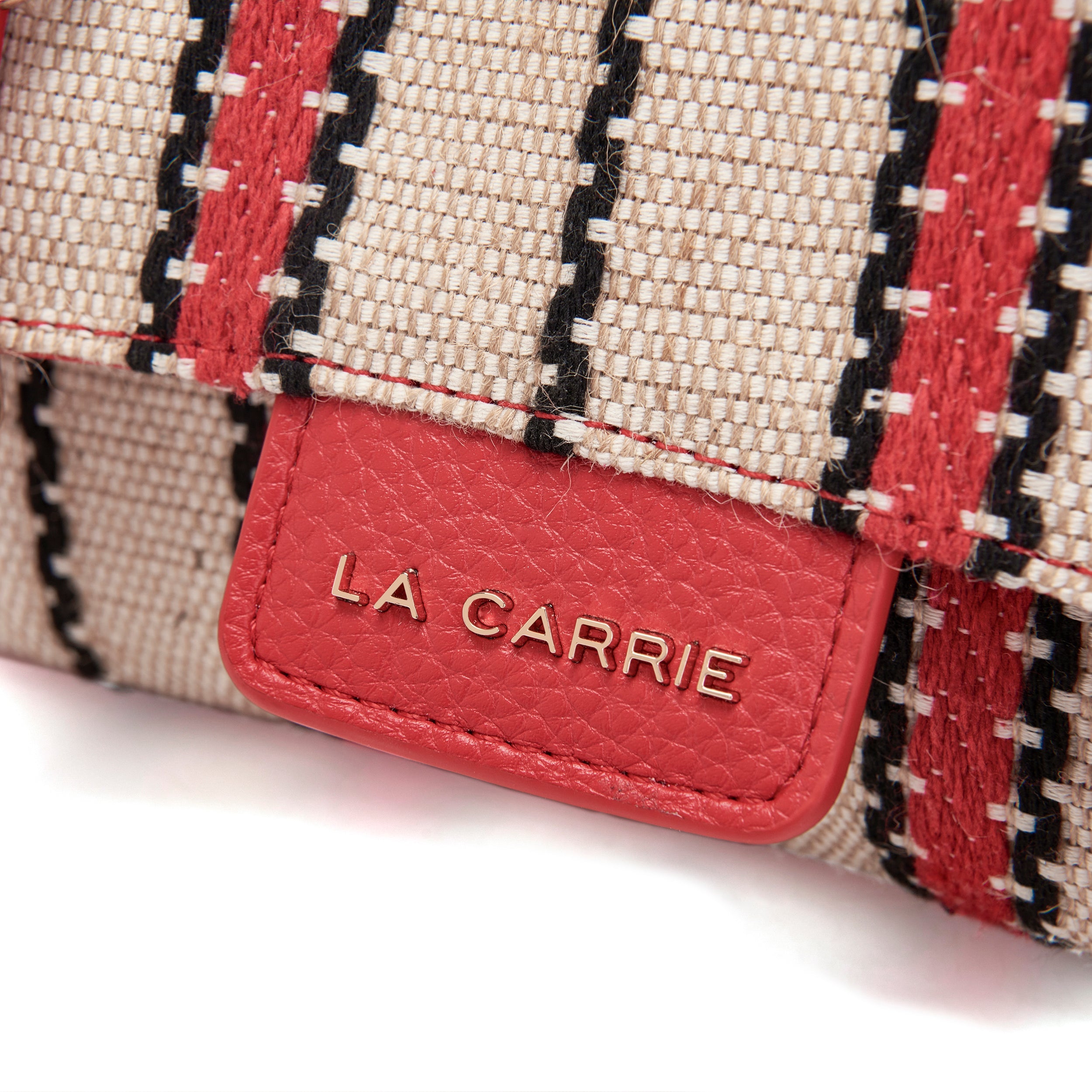 La Carrie Atena Bicolor cabas canvas rouge 22 cm