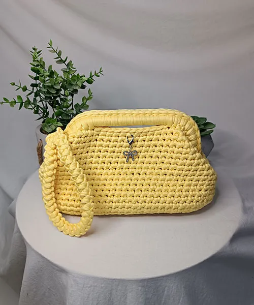 Takiri Mona TK1029 sac à main jaune fermoir métal