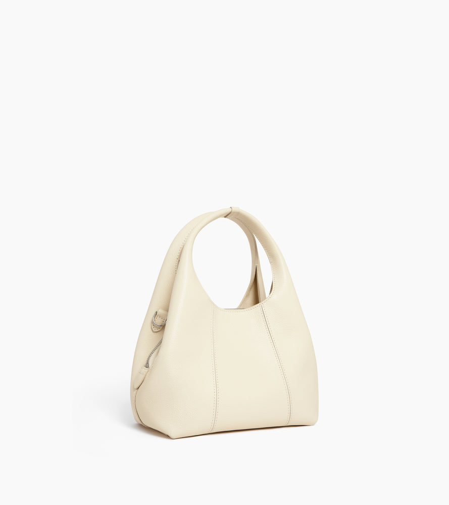 Le Tanneur Juliette petit sac main cuir grainé white flower