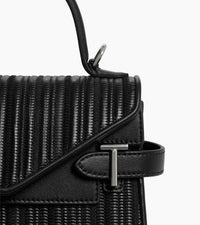 Le Tanneur Emilie petit sac cuir tressé double rabat bandoulière