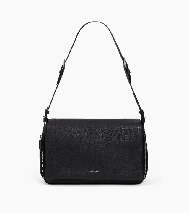 Le Tanneur Aurore sac bandoulière cuir grainé noir
