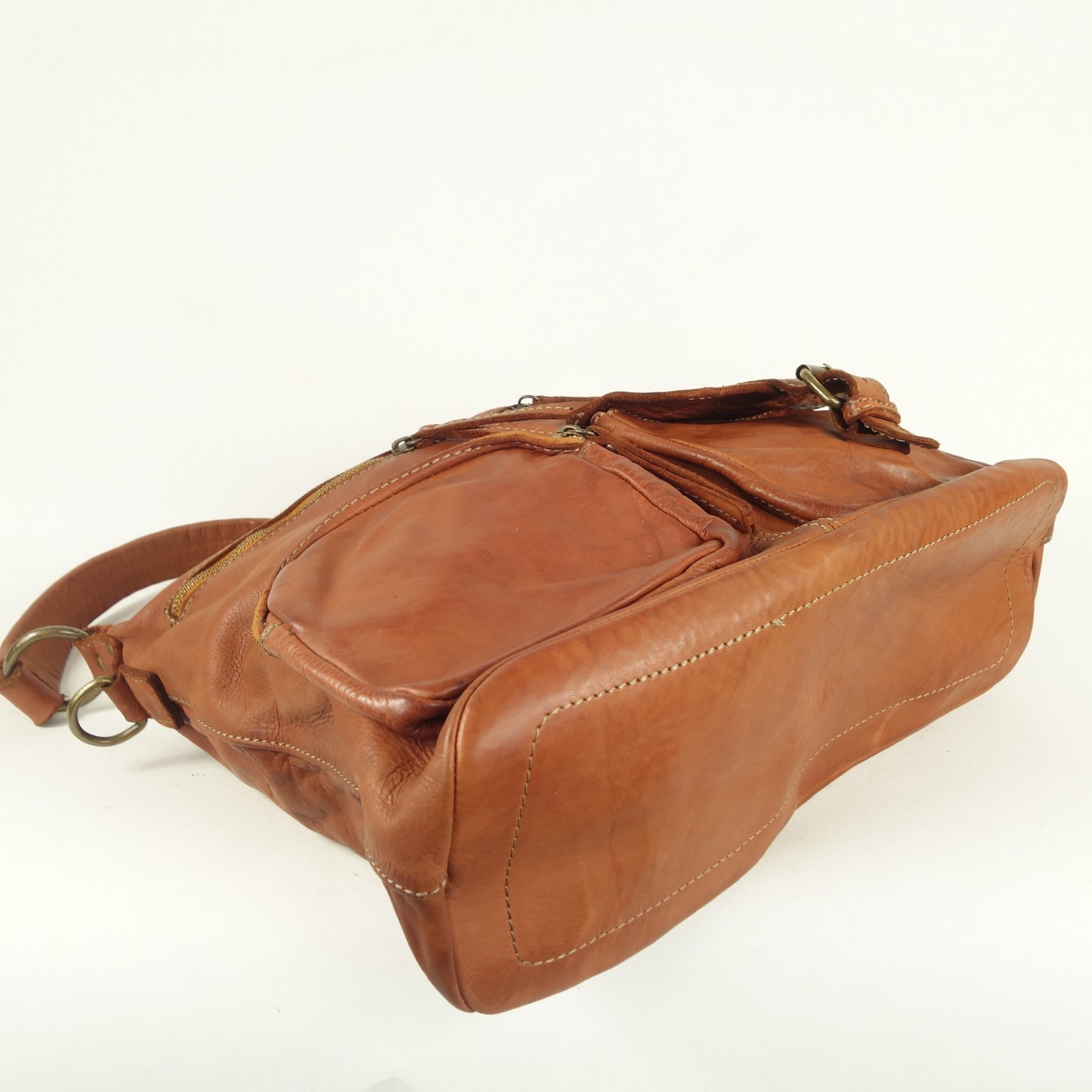 Collection Esprit Cuir Stella sac épaule cuir cognac vintage