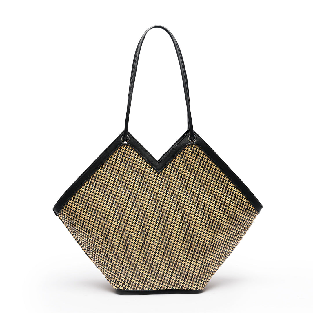 MAC ALYSTER Saint-Raphaël sac cabas M taupe raphia