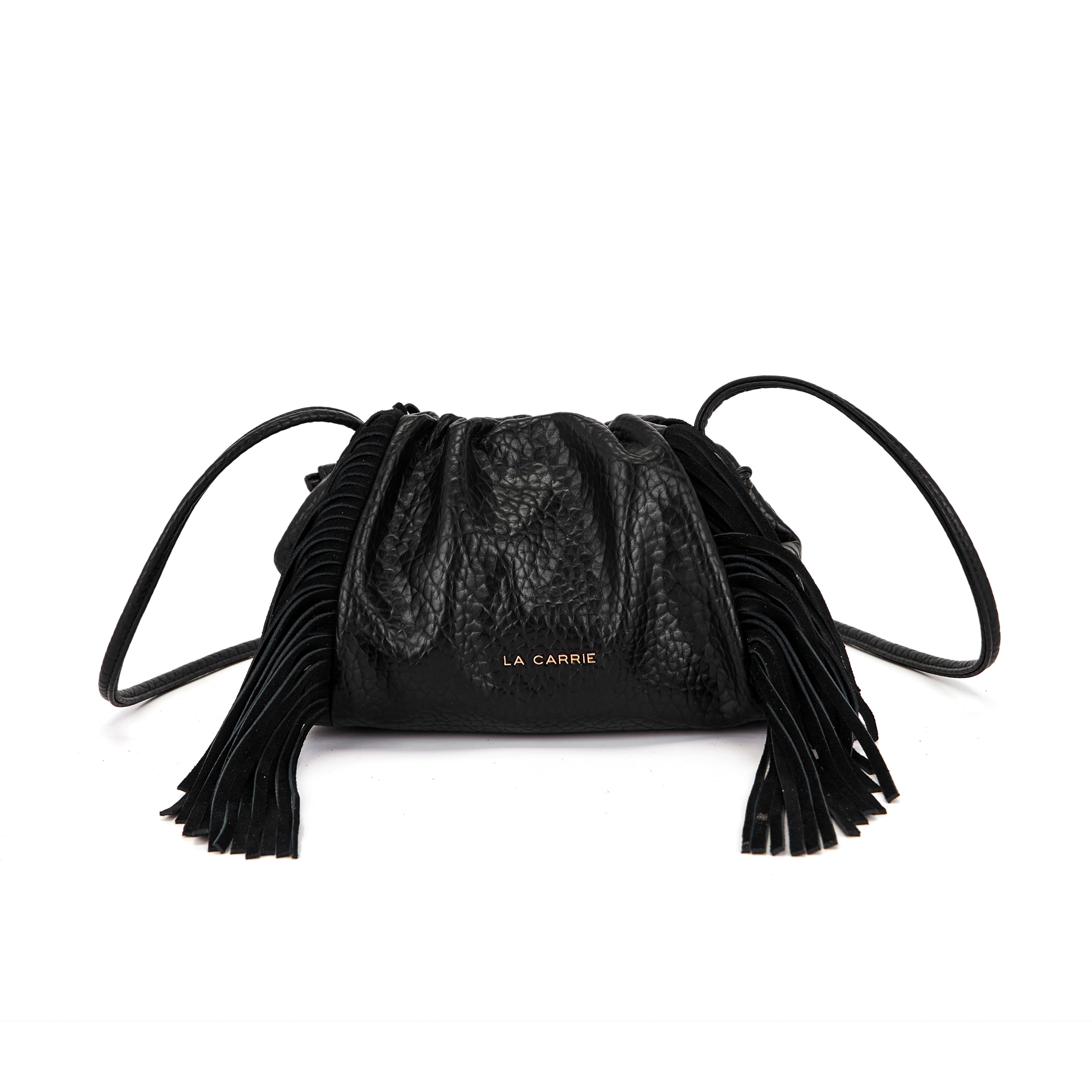 La Carrie Capsule sac à épaule noir PU 23x15 cm