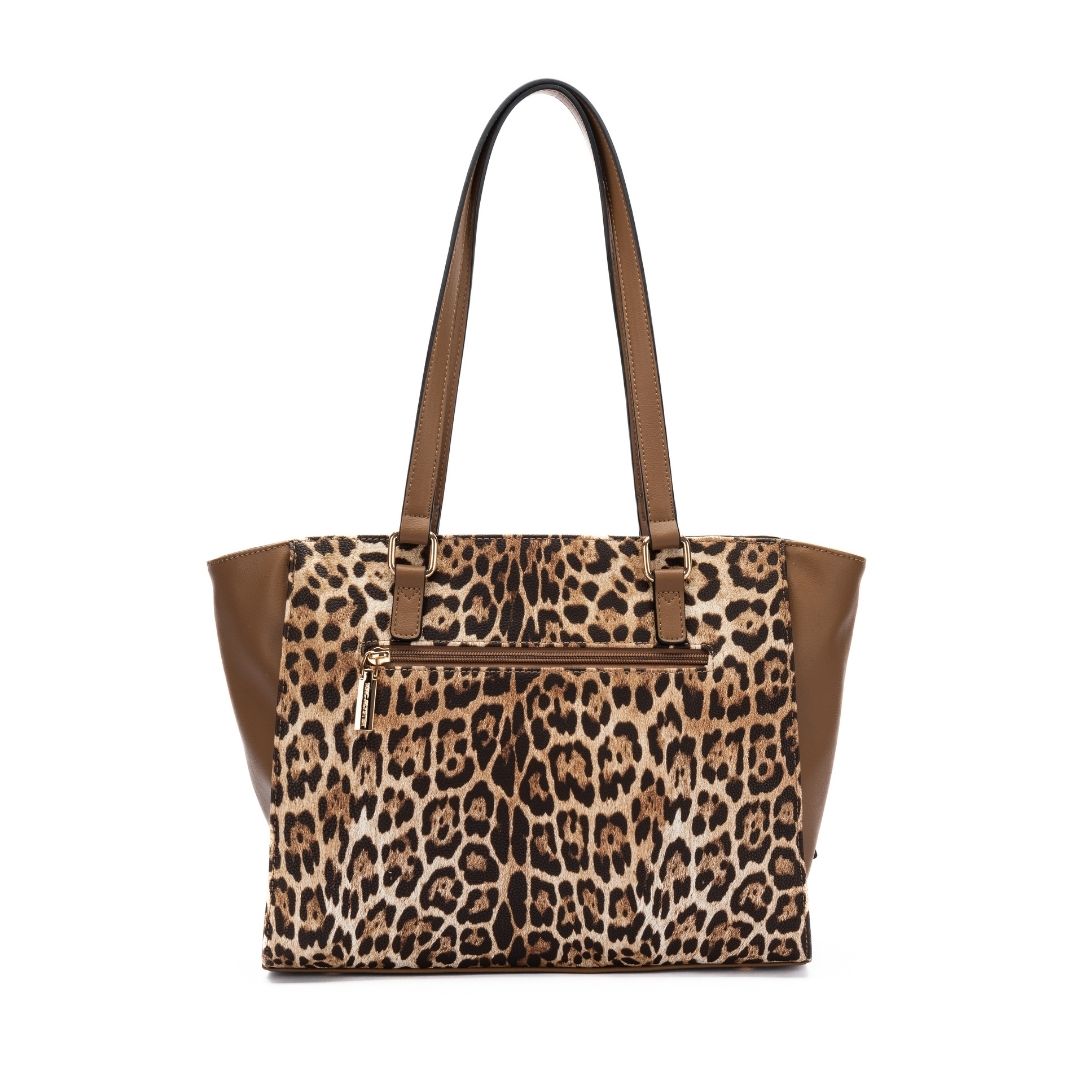 MAC ALYSTER Leopard sac cabas Noir imprimé léopard épaule