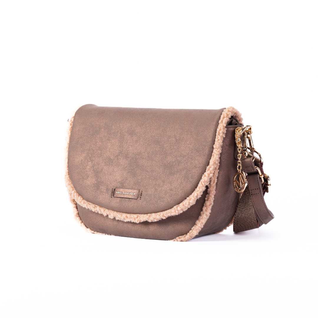 Mac Alyster Ambre Sac à Rabat Bronze Effet Daim