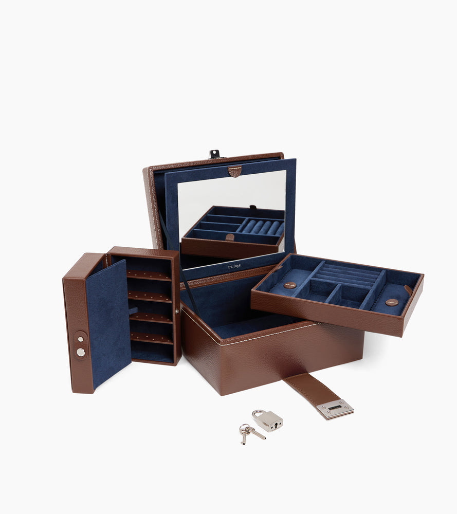 Le Tanneur Leather Goods boîte à bijoux cuir moyen modèle miroir