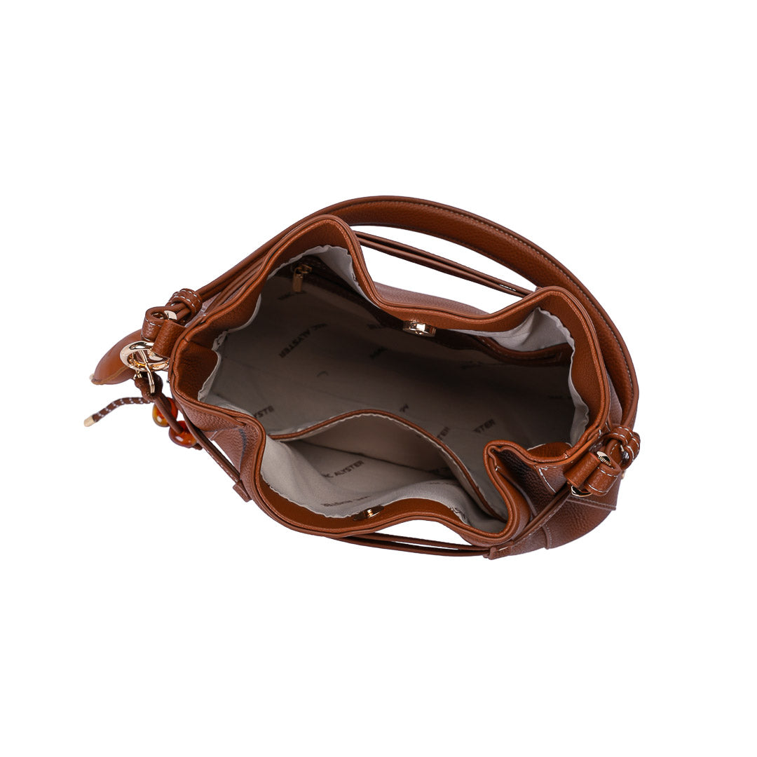 MAC ALYSTER HARMONIA sac bourse Marron Cognac