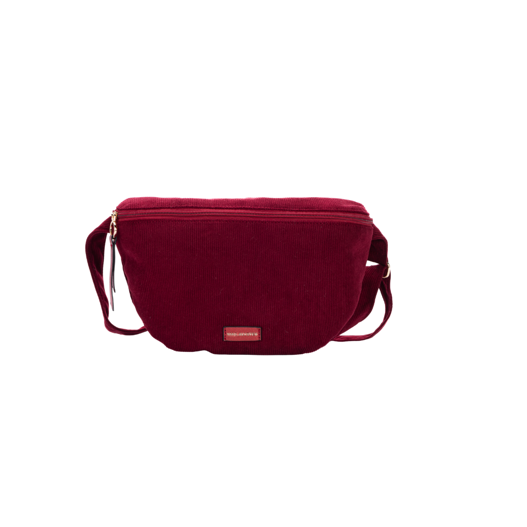 MAC ALYSTER Cotelé sac banane velours Bordeaux Burgundy