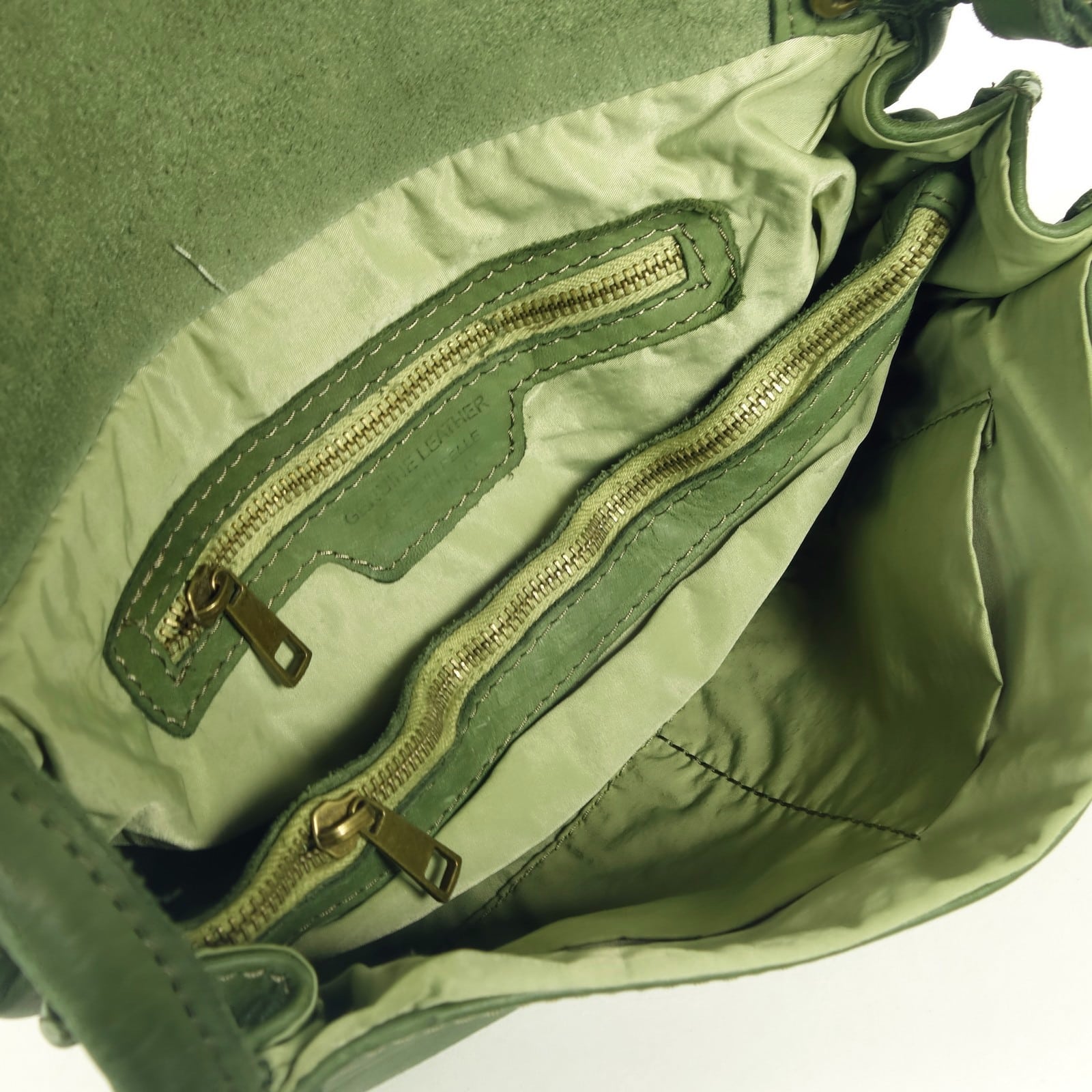 Collection Esprit Cuir GIULIA sac besace cuir vert vintage