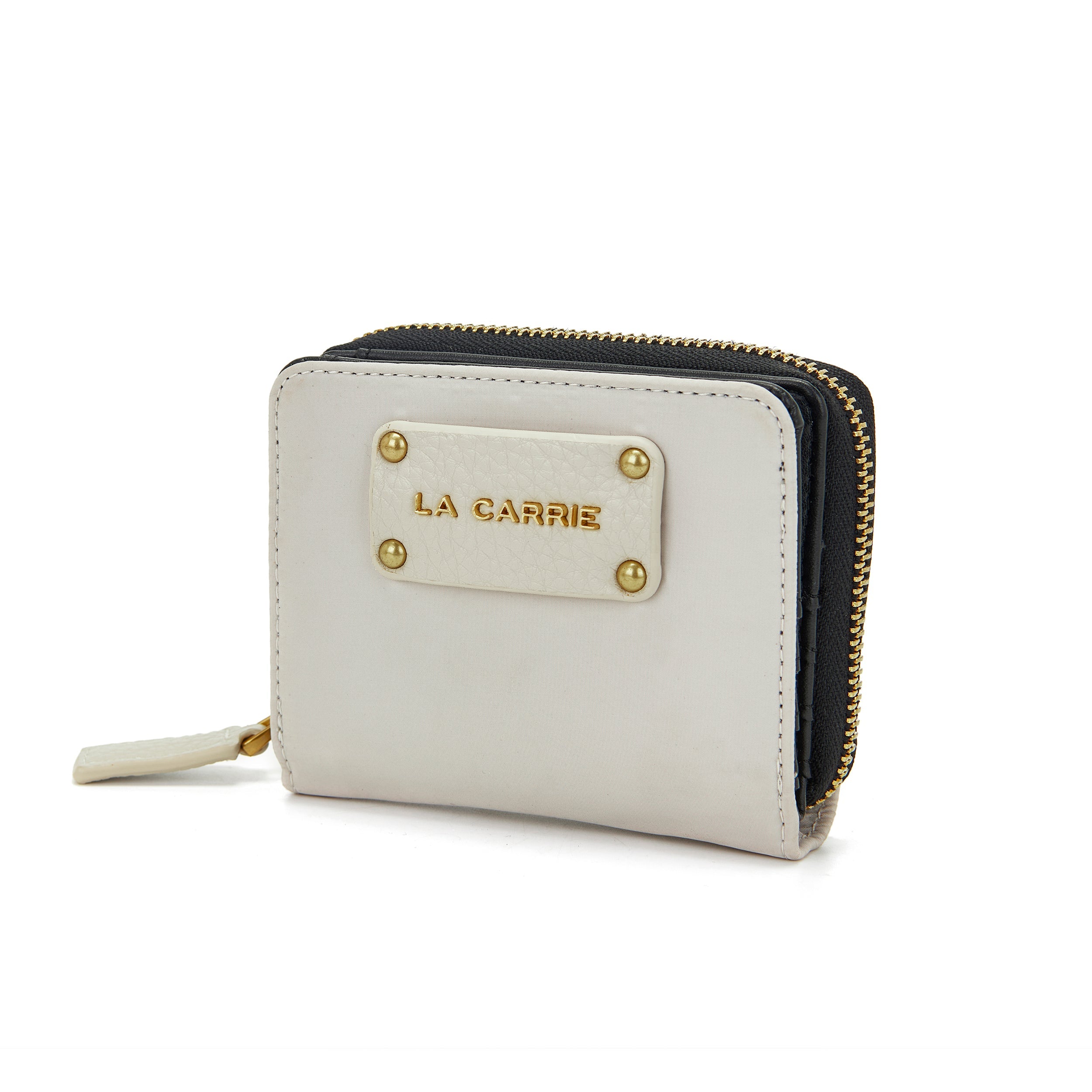La Carrie Bag Wallet portefeuille ivoire 12x9cm nylon