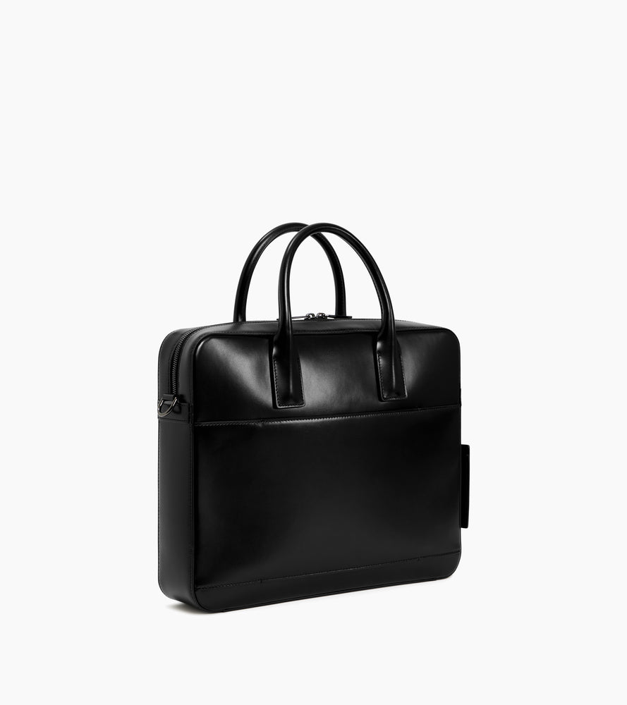 Le Tanneur Emile porte-documents cuir lisse Black 14 pouces