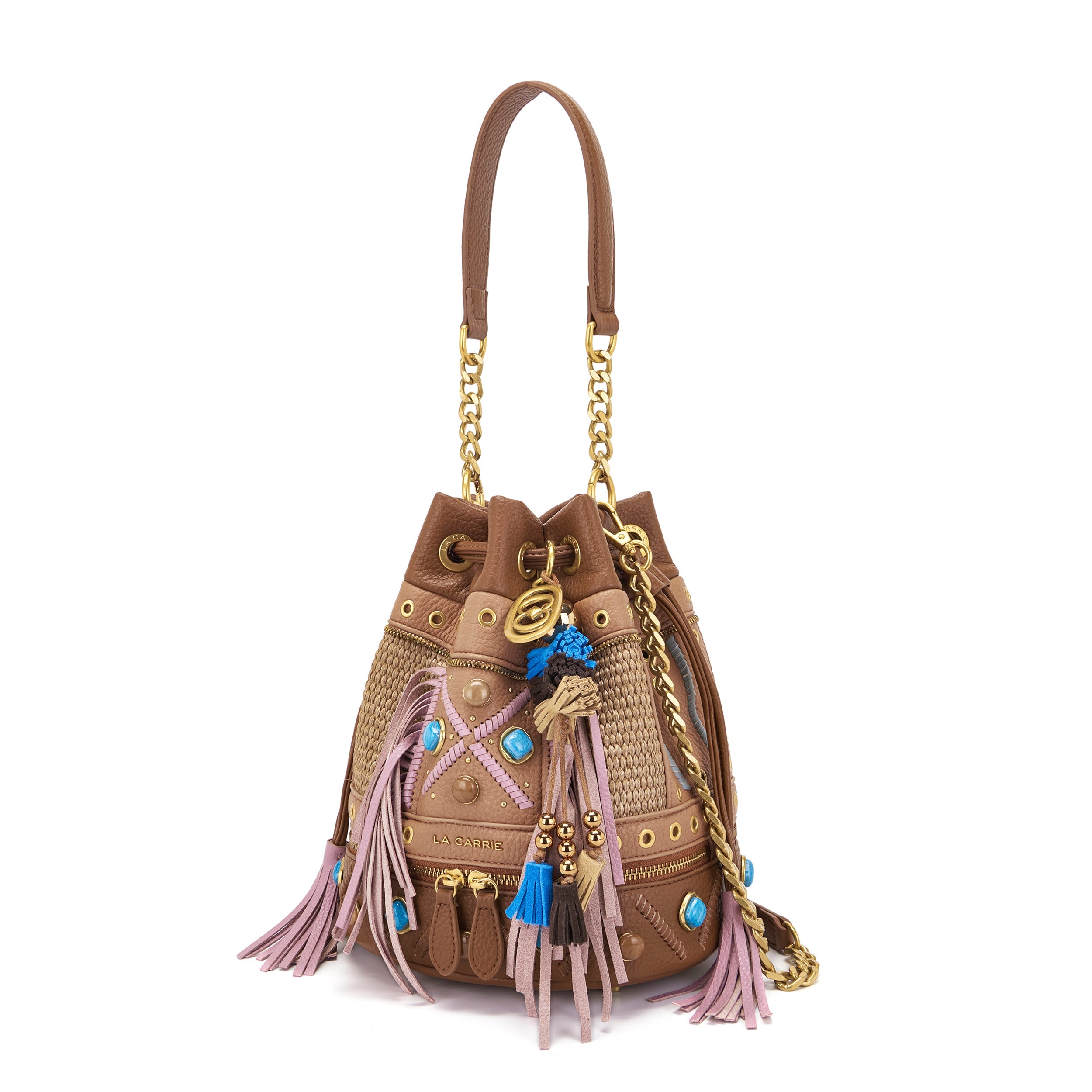 La Carrie Secchiello Jungle sac seau cotto tressé 24x17x26cm