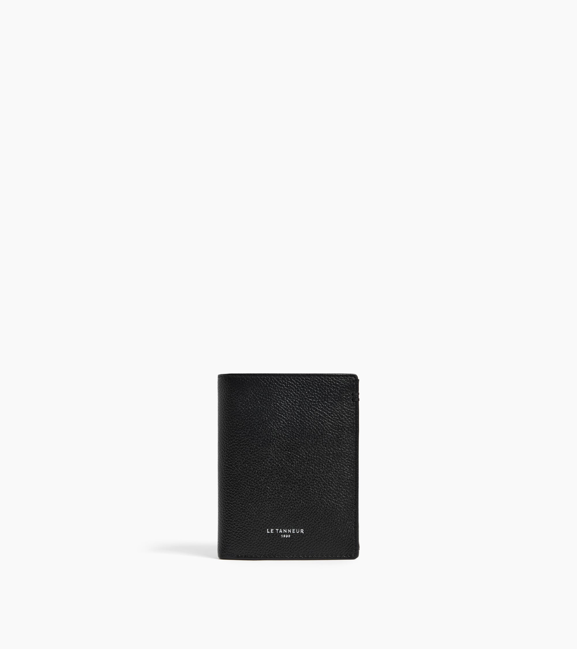 Le Tanneur Lucien grand portefeuille vertical cuir grainé noir