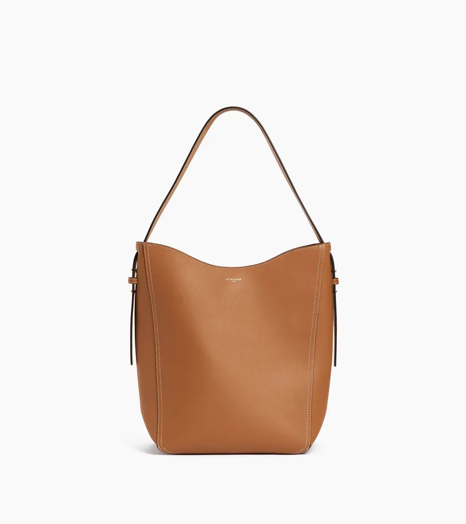 Le Tanneur Céleste Sac Hobo Moyen Cuir Lisse Tan Brown