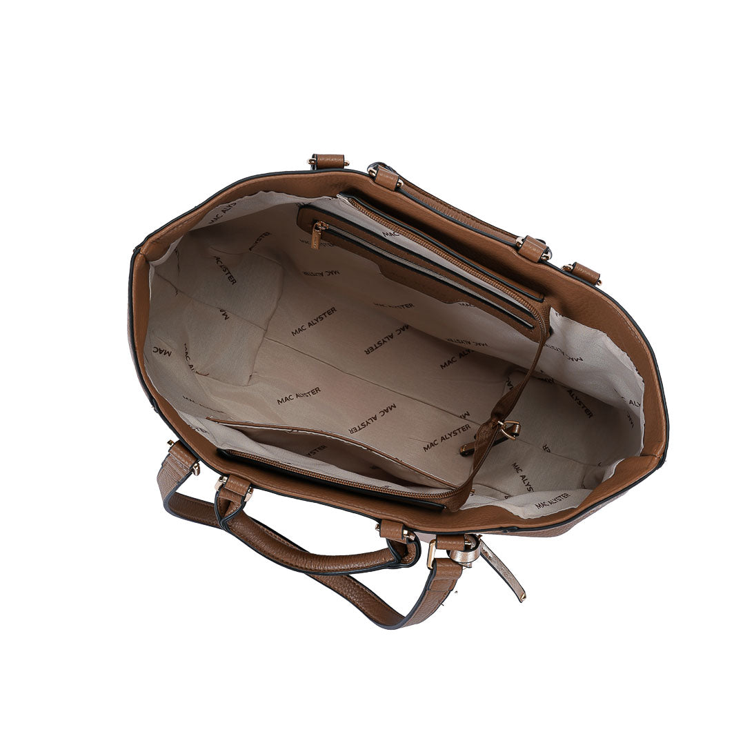 Mac Alyster Crystale Sac Cabas Bowling Taupe Pailleté