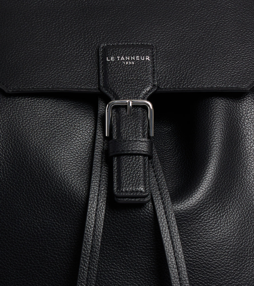 Le Tanneur Emile sac à dos cuir grainé noir 17 pouces