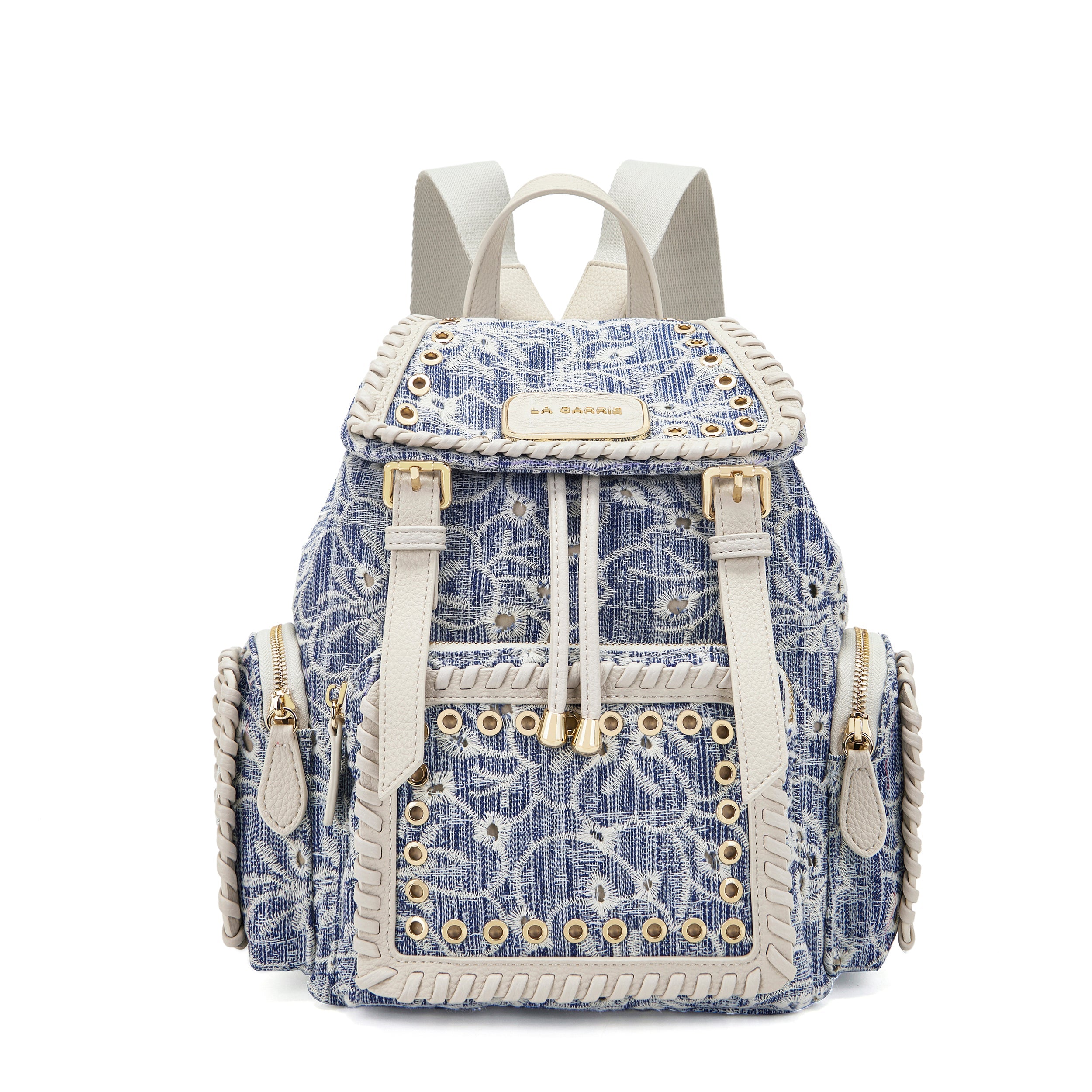 La Carrie Bag Romantic sac à dos jeans brodé 27 cm