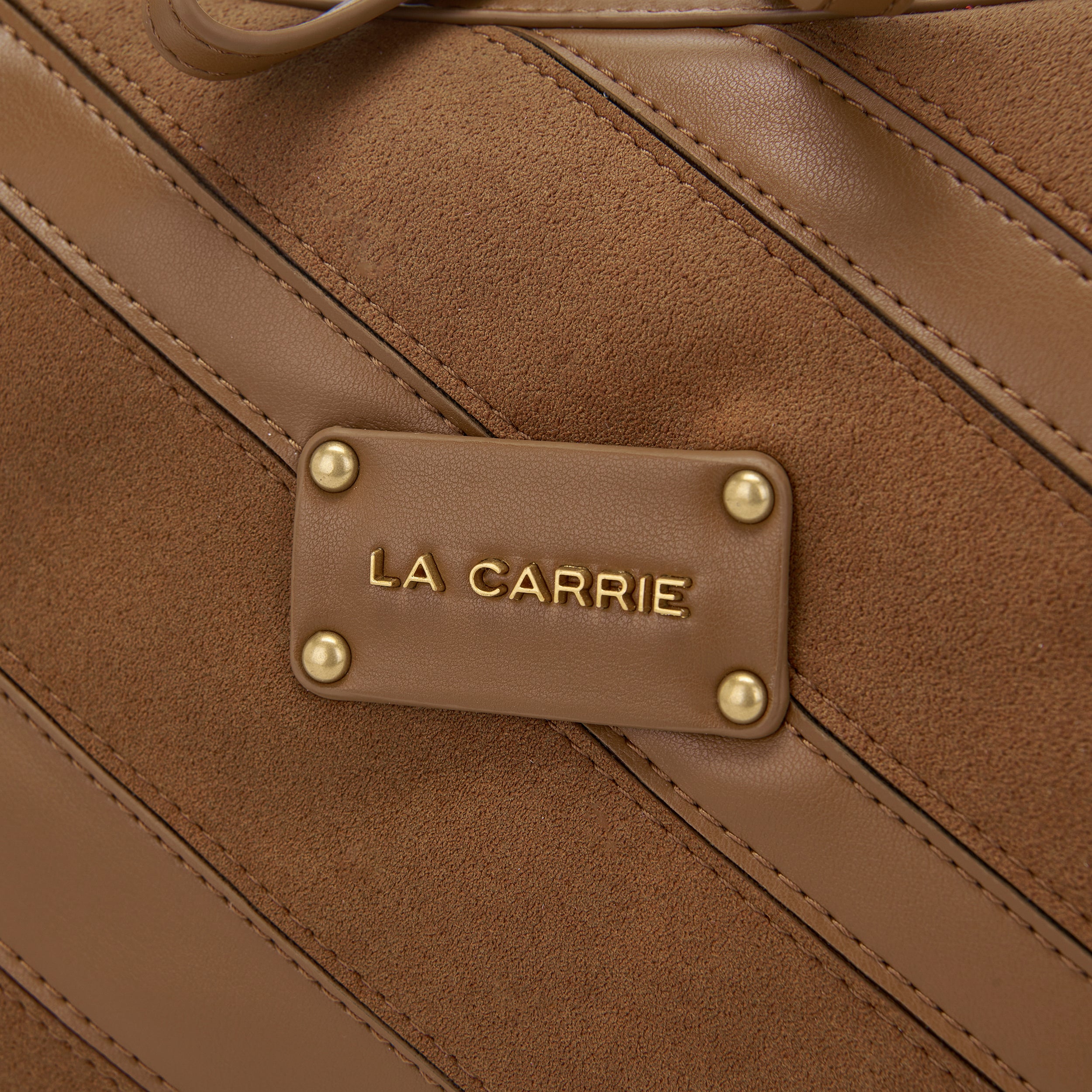 La Carrie Stripes sac épaule marron 34x12x20 cm rayures