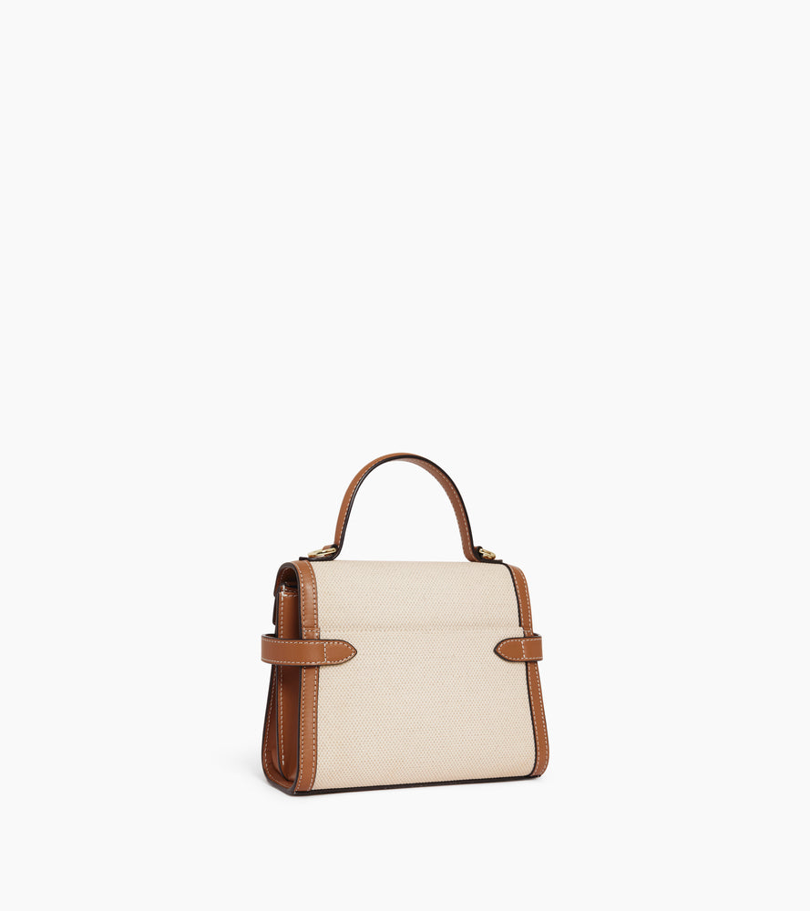 Le Tanneur Emilie petit sac à main toile cuir Natural Tan