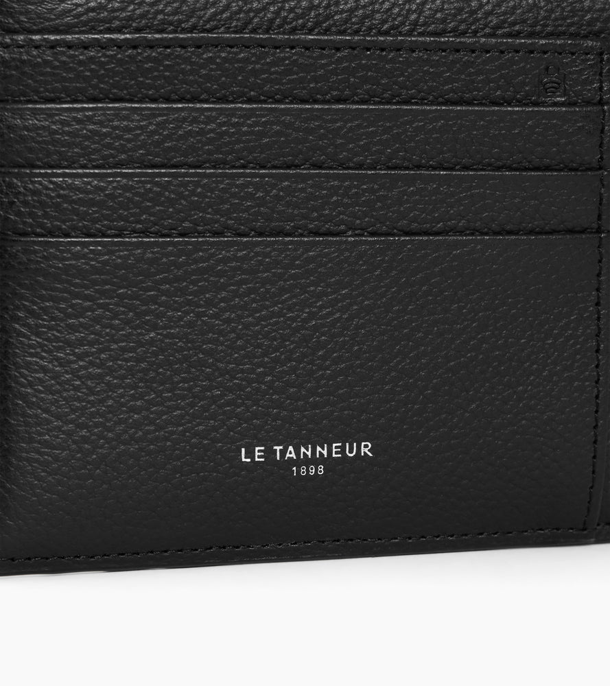 Le Tanneur Emile porte-cartes cuir grainé zip noir