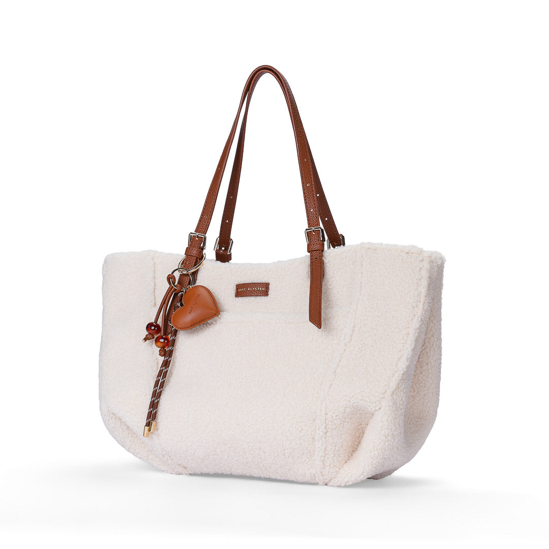 Mac Alyster Harmonia sac cabas moumoute cognac extensible