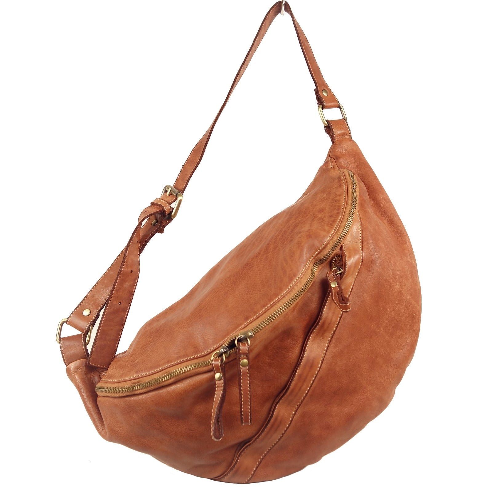 Collection Esprit Cuir BEN sac banane XL cuir caramel vintage