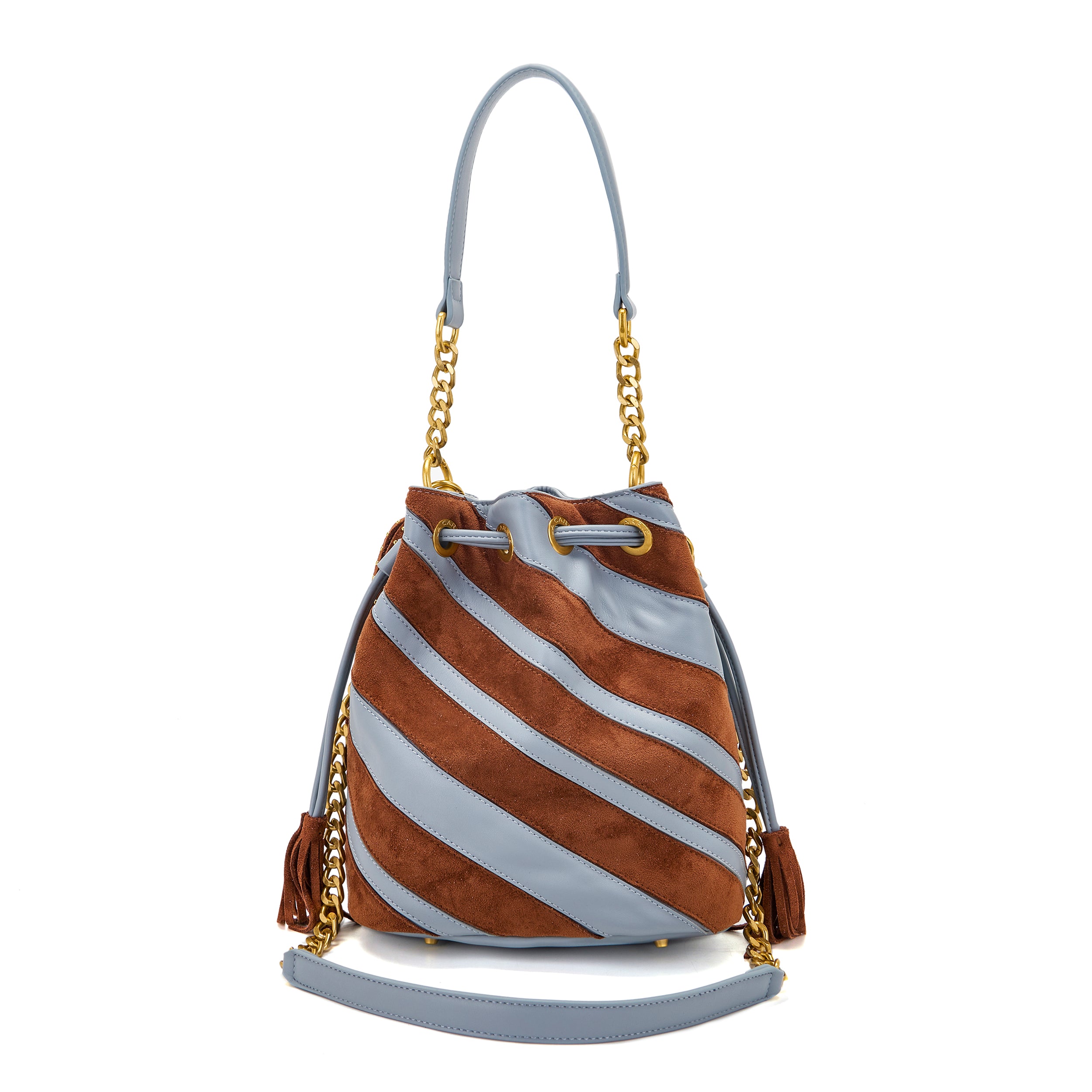 La Carrie Secchiello Stripes sac seau multi sky 24x17x26cm