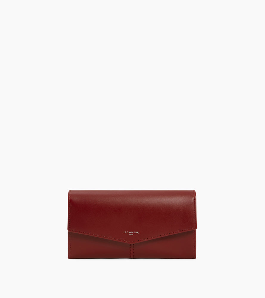Le Tanneur Charlotte grand portefeuille cuir lisse rouge Révolution