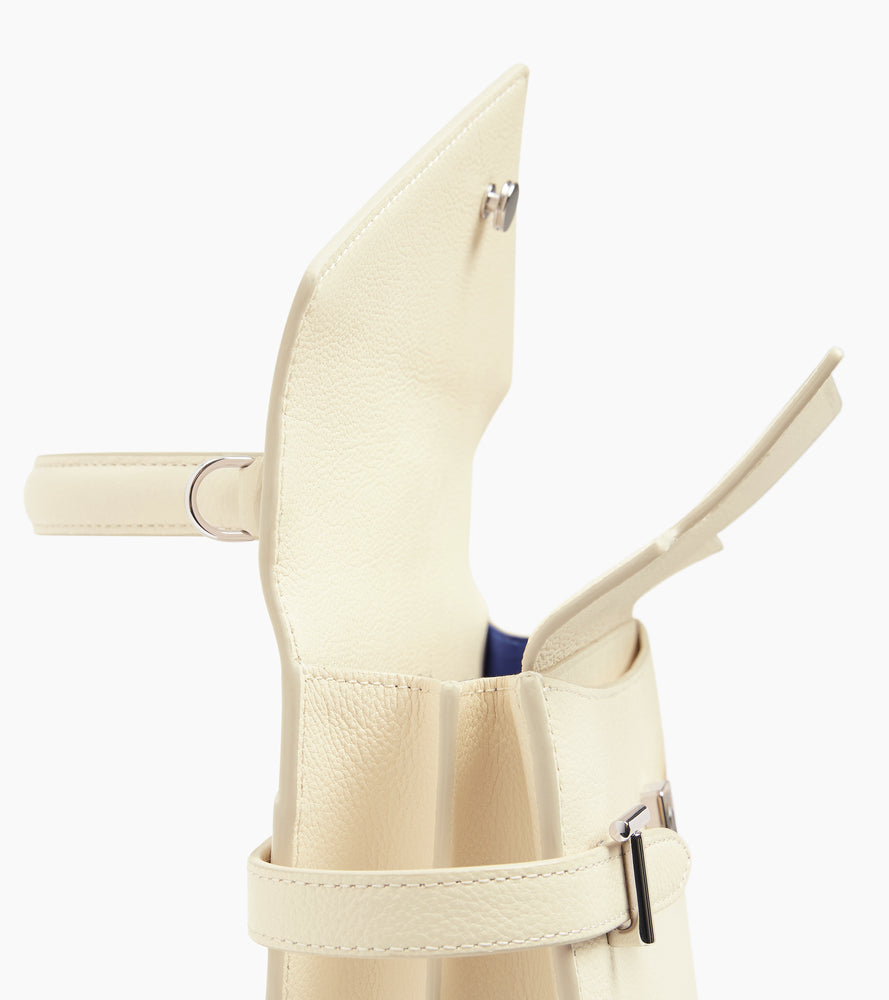 Le Tanneur Emilie sac à main cuir grainé blanc Fleur de Sel