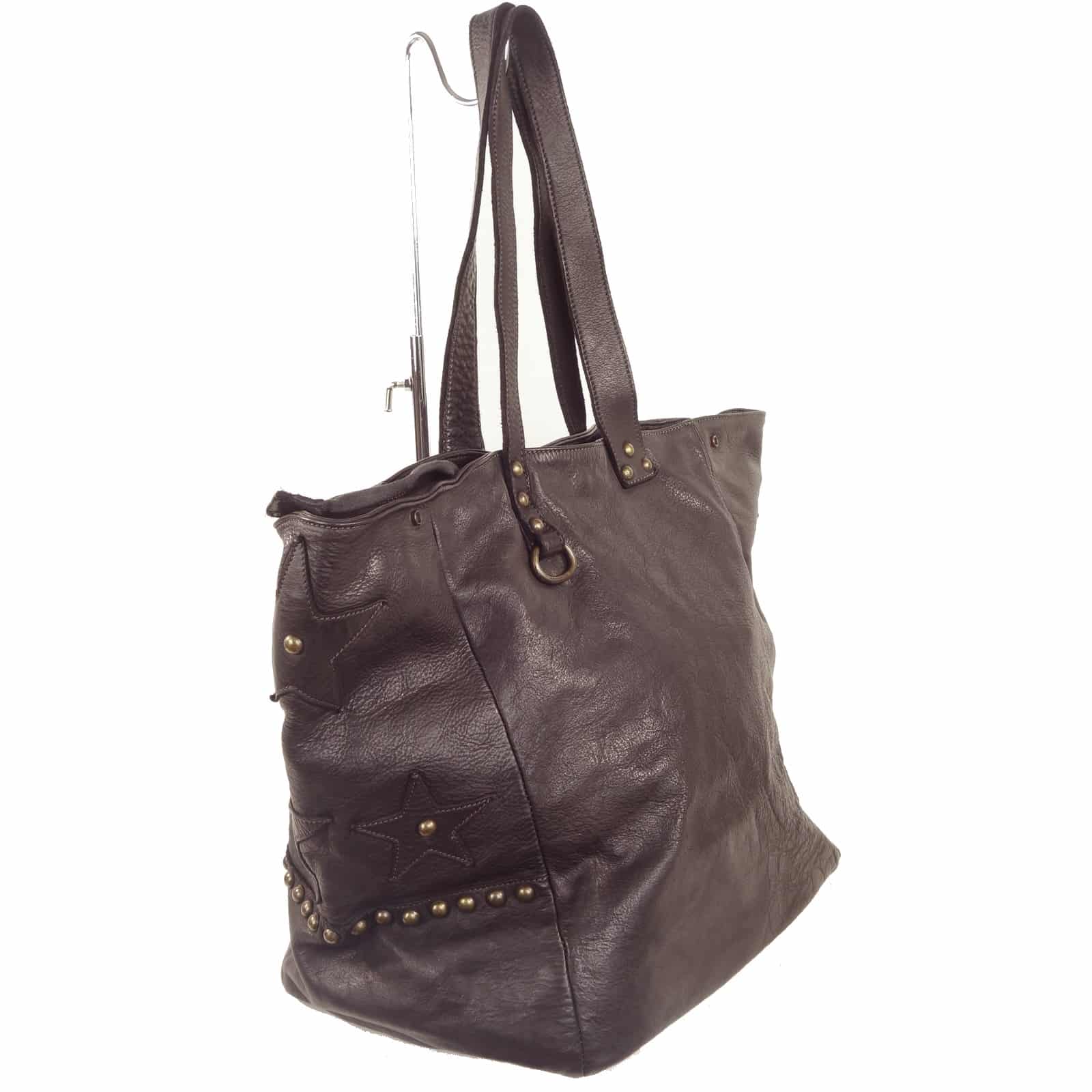 Collection Esprit Cuir Lili cabas cuir marron vintage 17 pouces
